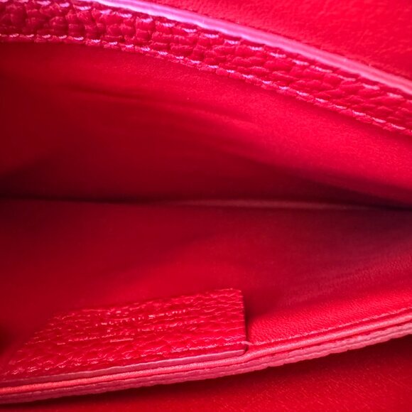 Salvatore Ferragamo Gancini Red Leather Wristlet Clutch – Authentic - Picture 3 of 10